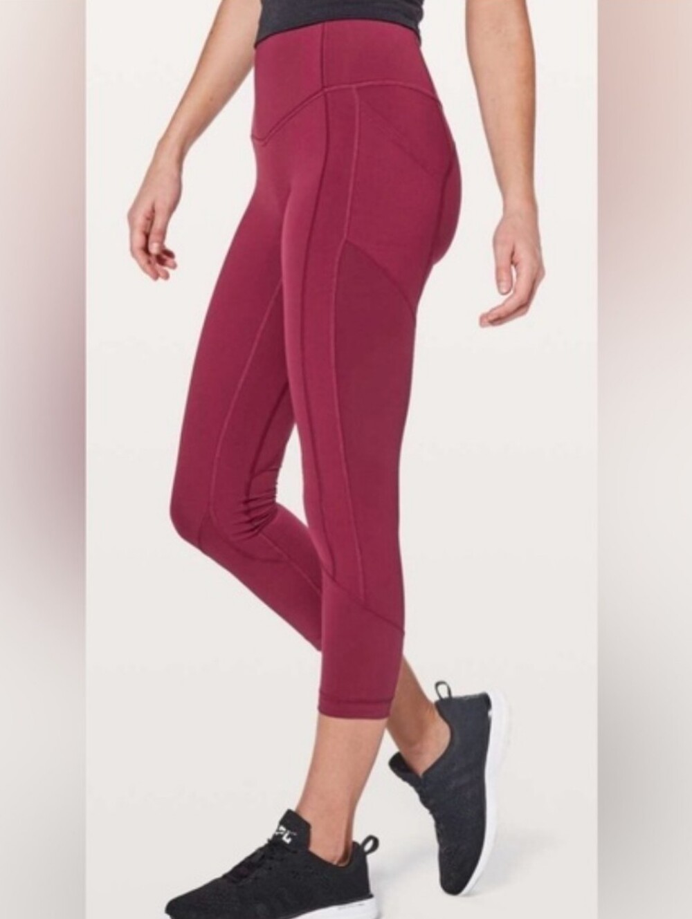 lululemon athletica Burgundy High-Waist Crop Leggings